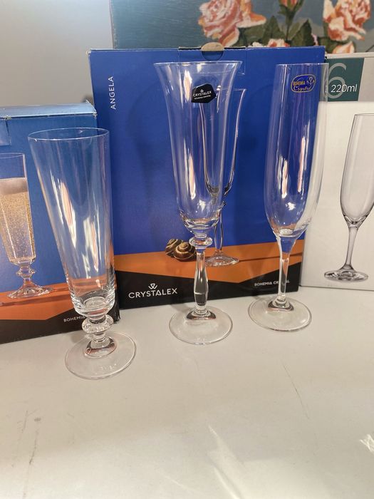 Бокали для шампанського вина нові Богемія кришталеві