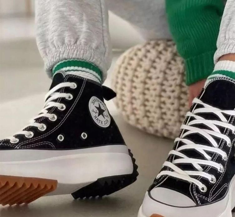 Nowe ALL STAR  czarne wysokie na grubej podeszwie CONVERSE