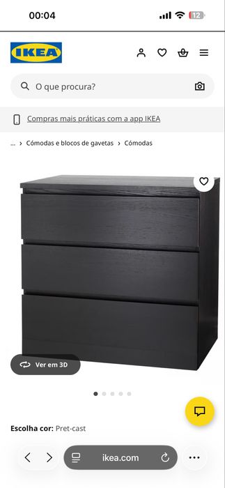 Vendo comoda e mesas de cabeceira ikea