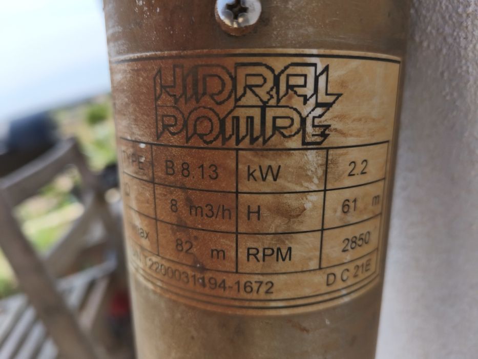 Bomba HIDRAL B 8/13  Trifásica 3HP 12m3/h