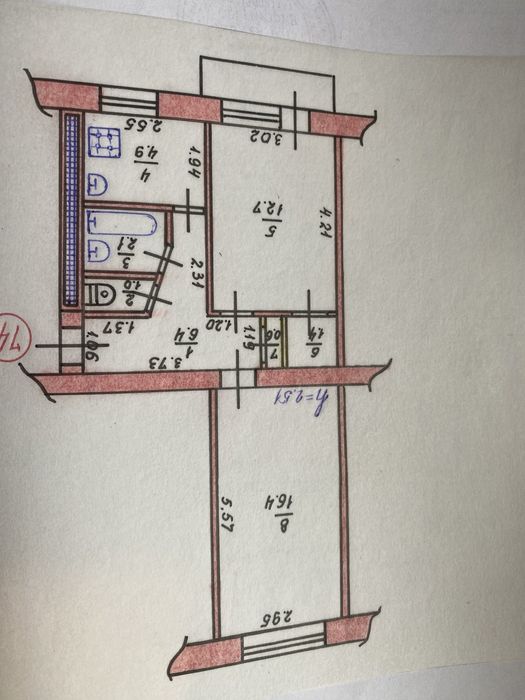 Продам 2х комн квартиру на 1 микр
