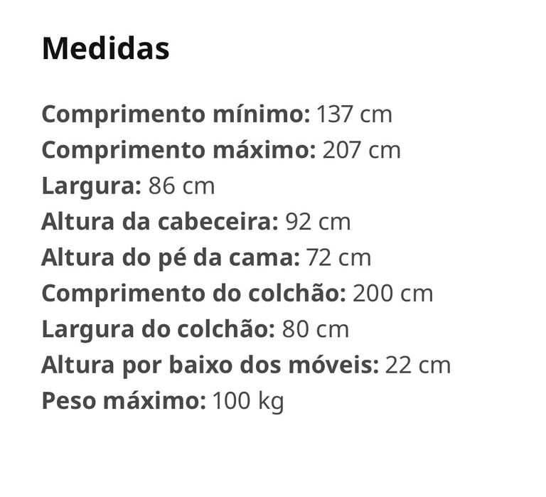 Cama Criança Minnen(extensivel cor branca)com estrado e colchão