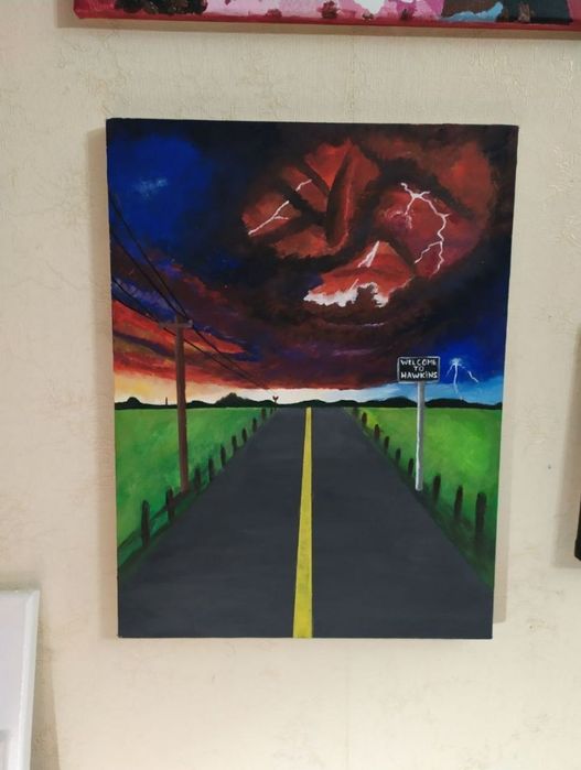 Картина акрилом Stranger things, Дивні Дива, Очень странные дела