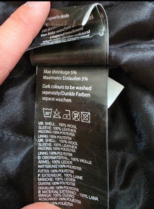 Collage jacket leather wool