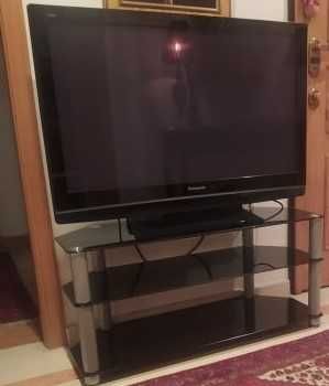 Móvel TV Vidro Preto Temperado