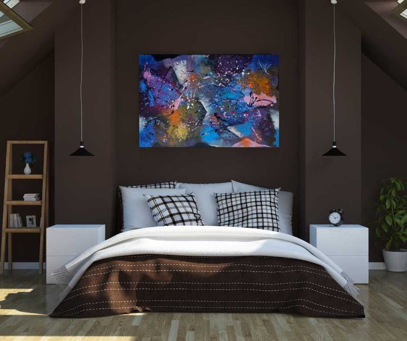 W ekspresji barw.  Obraz abstrakcyjny 60 x 90