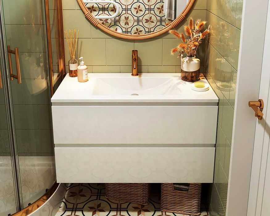 Тумби з умивальником інтегровані та накладні