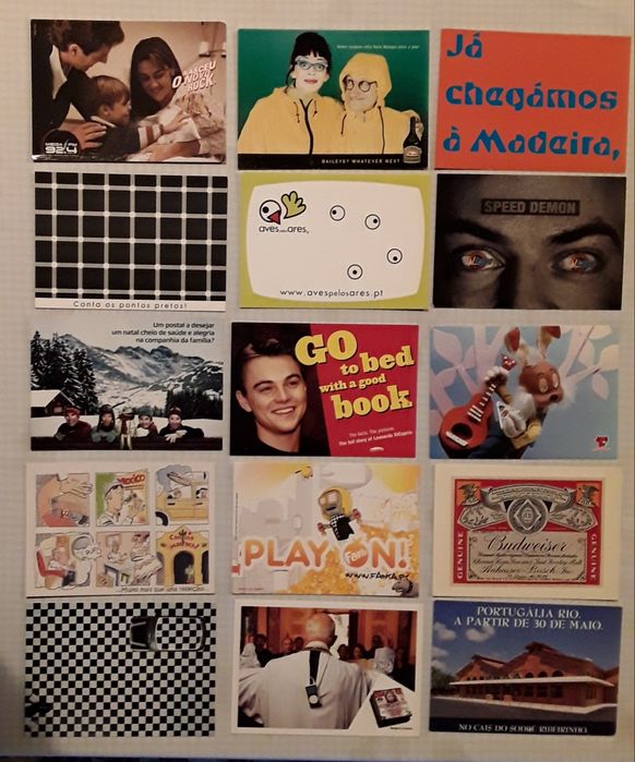 Postais com publicidade a várias marcas