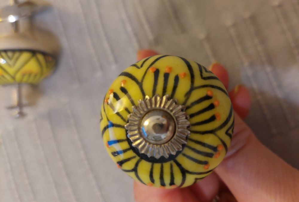 Gałki ceramiczne boho do szafki 3 sztuki