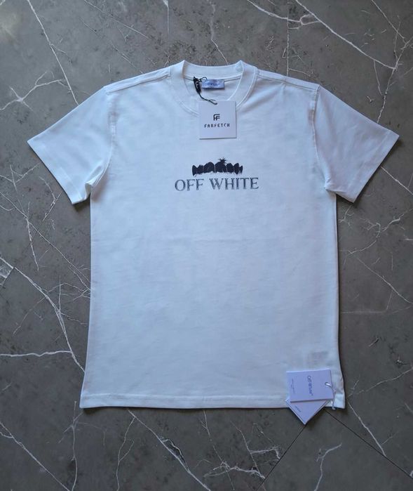 Off White Bawełna S M XL XXL Biały Męski T-shirt