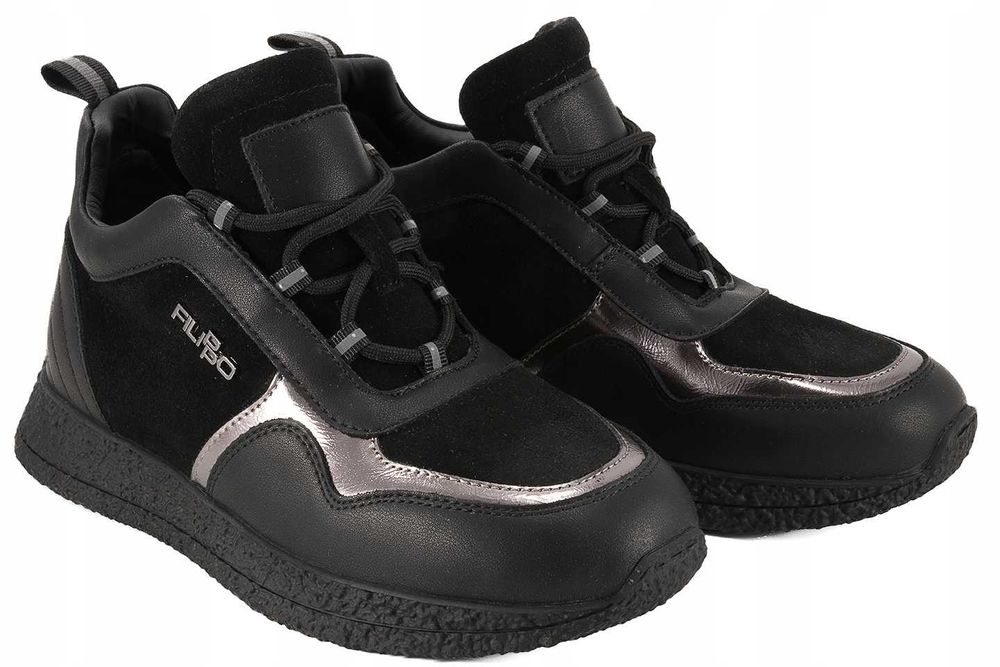 Skórzane BUTY/Sneakersy/Damskie/Przejściówki/Nowe/Czarne ''39'' Filippo