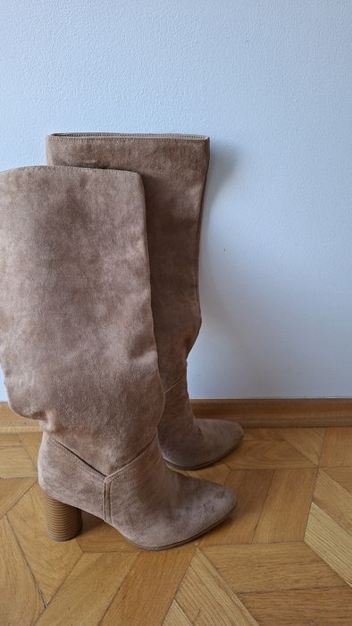 Kozaki zamszowe karmelowe 39