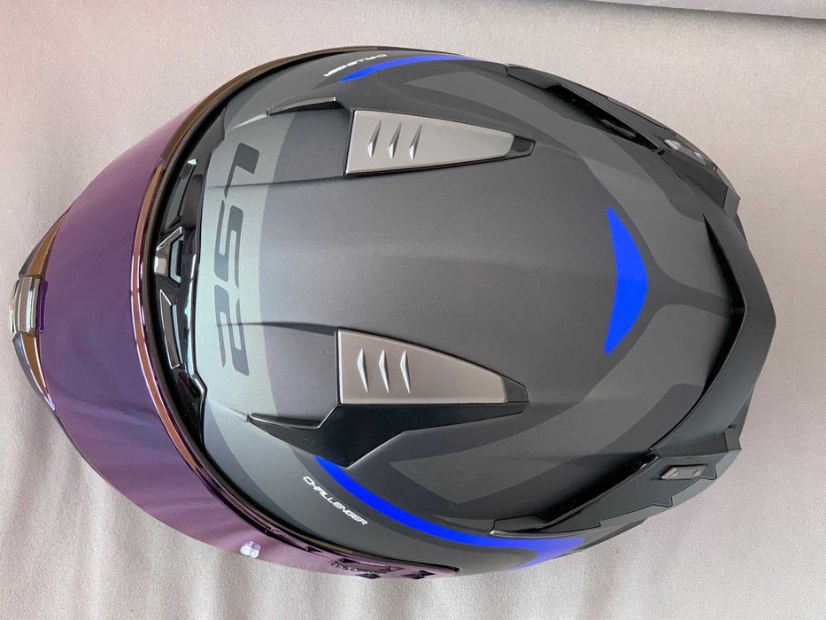 Capacete NOVO LS2 Challenger Titanio matt_blue (44% DESCONTO) Tam XS