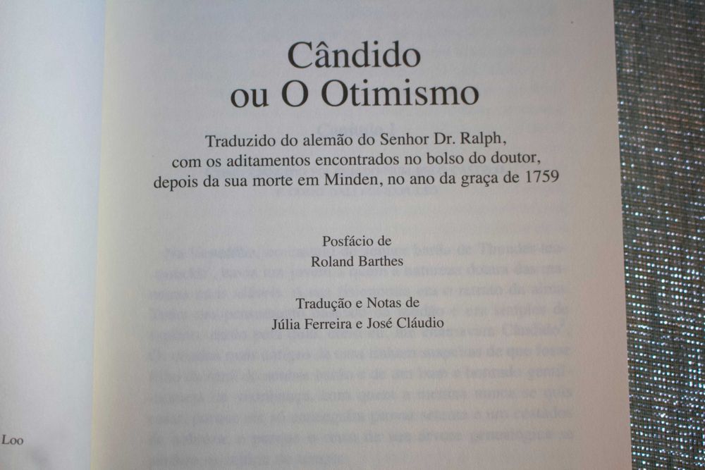 "Cândido ou o Otimismo", Voltaire