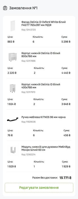 Кухня Leroy Merlin, кухонні модулі, білі кухонні фасади, кухня сканді