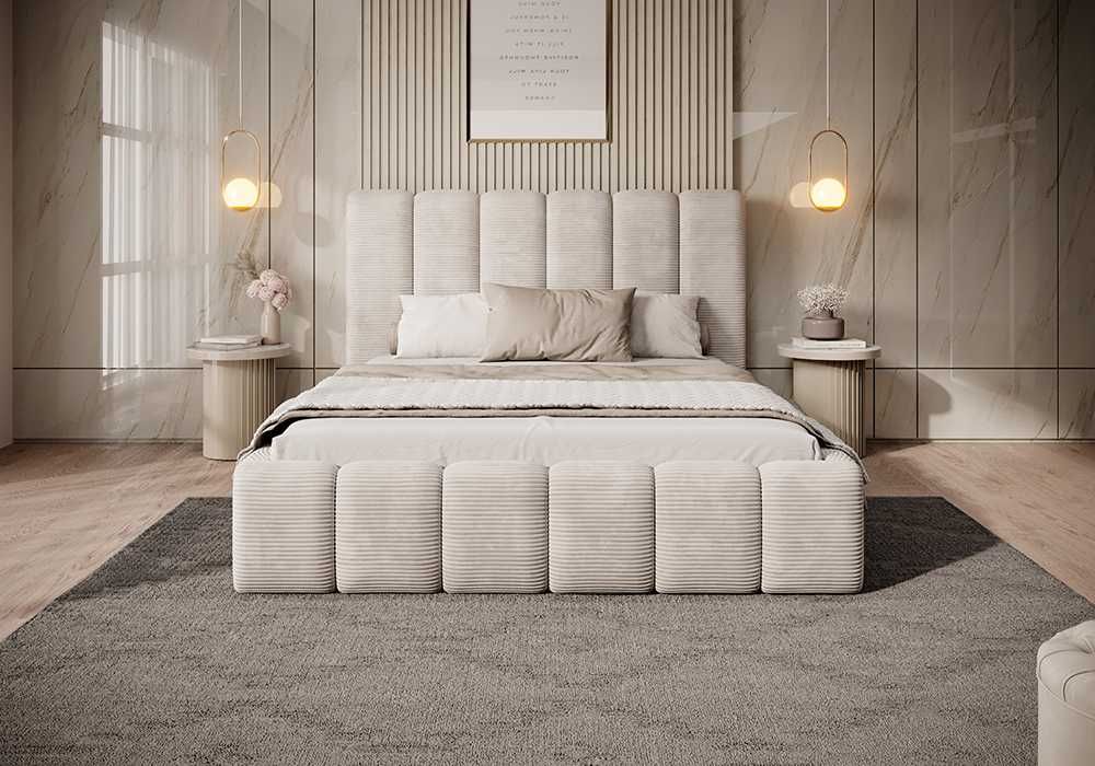 Łóżka tapicerowane JUSTI DARMOWA DOSTAWA z pojemnikiem na pościel