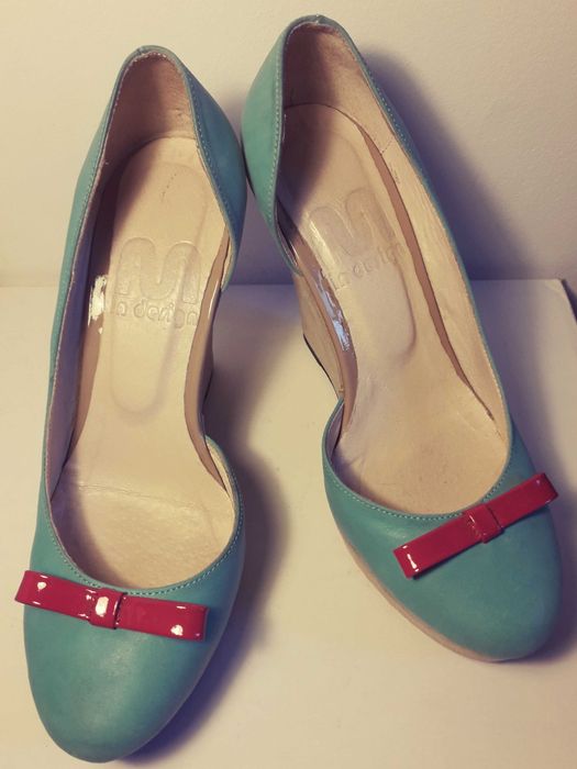 Nowe niebieskie buty na koturnach Fun in Design rozmiar 38