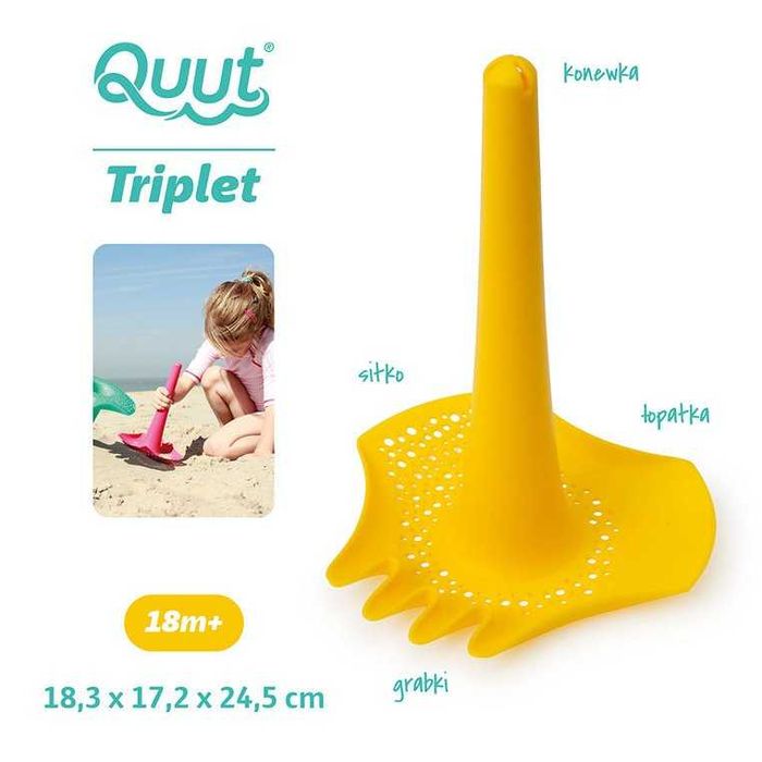 Nowa Łopatka wielofunkcyjna Triplet 4 w 1, żółta, Quut