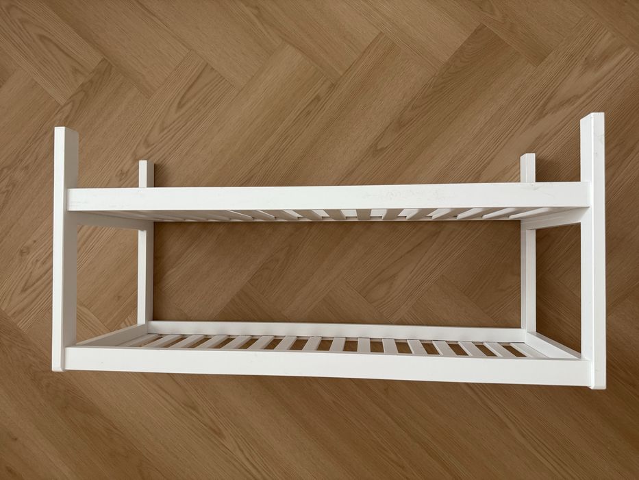 Bambusowa szafka stojak na buty biała