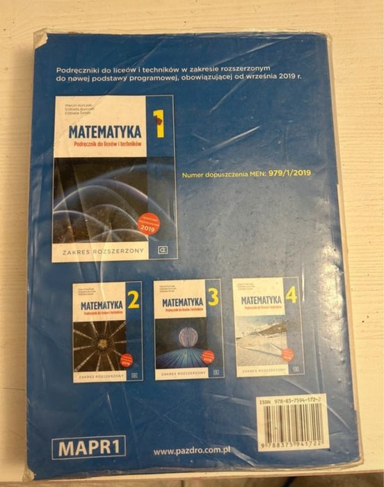 Podręcznik do rozszerzonej matematyki klasa 1