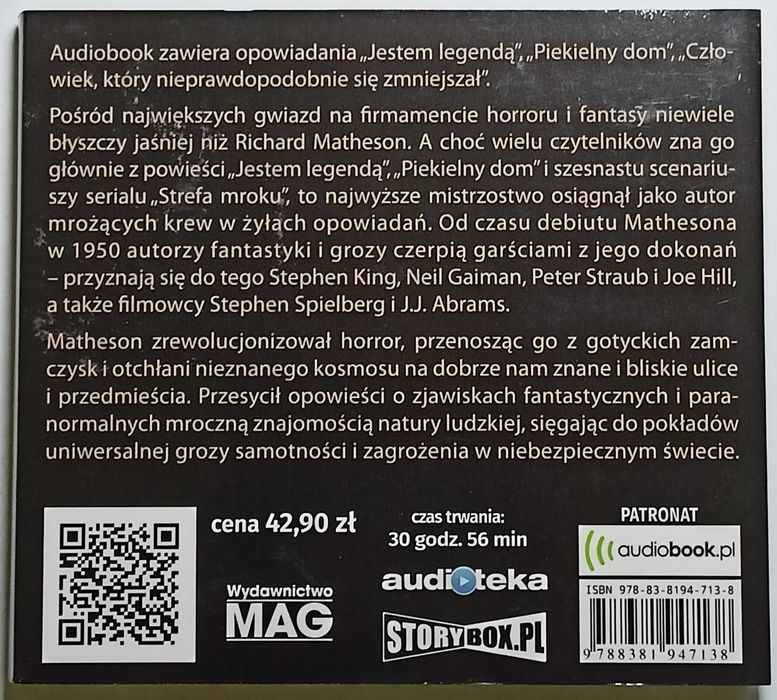 Audiobook - Jestem legendą