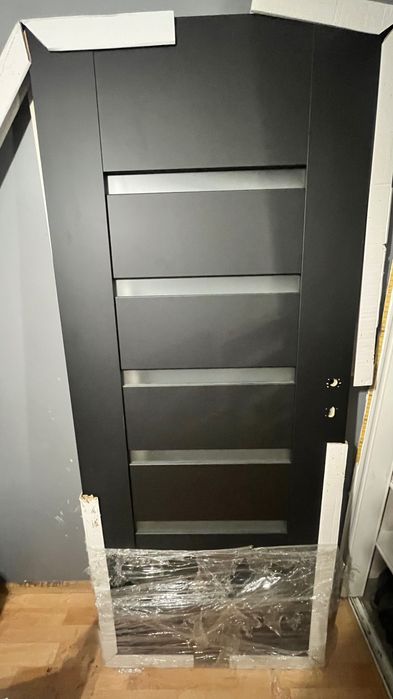 Drzwi wewnętrzne bezprzylgowe czarne nowe bel-pol