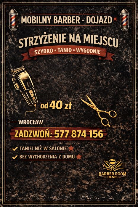 Barber z dojazdem Wrocław – Strzyżenie męskie i dziecięce