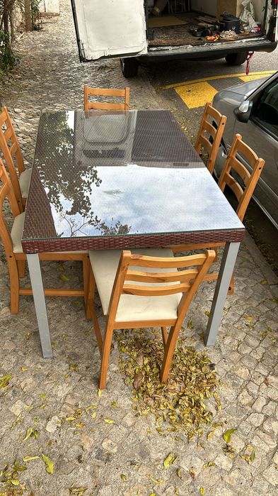 Mesa para cozinha + 6 cadeiras
