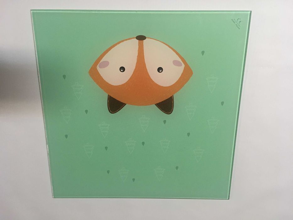 szklana grafika lis dla dziedzi