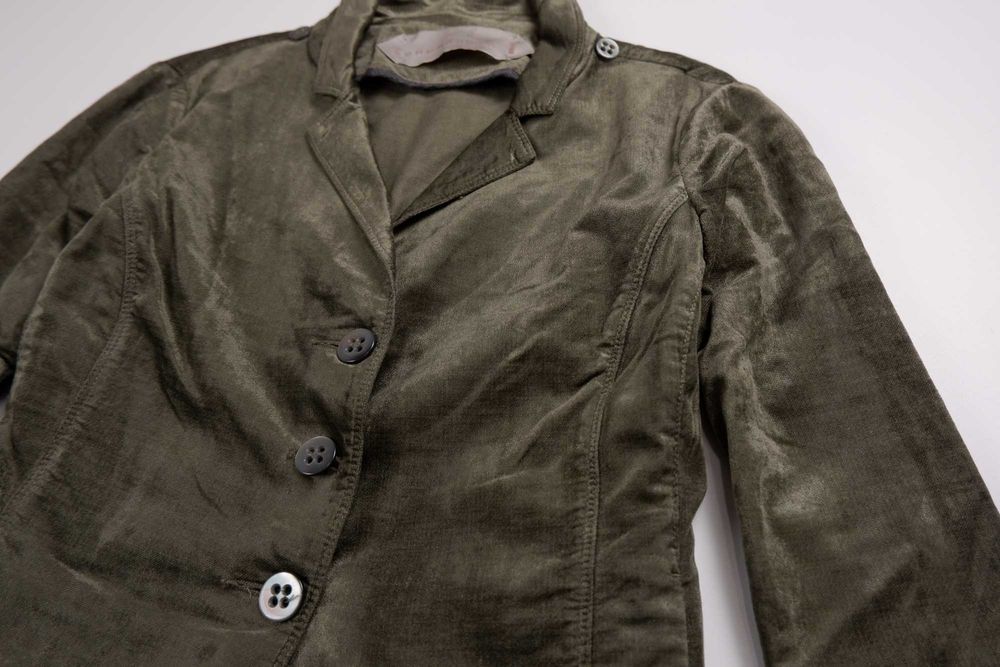 Пиджак SCHUMACHER L/XL женский хаки велюровый бархат max mara