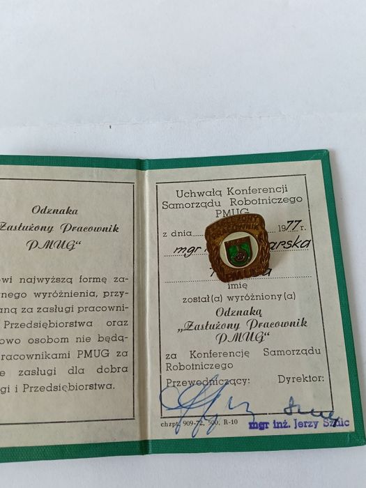 Zasłużony pracownik PMUG  pg