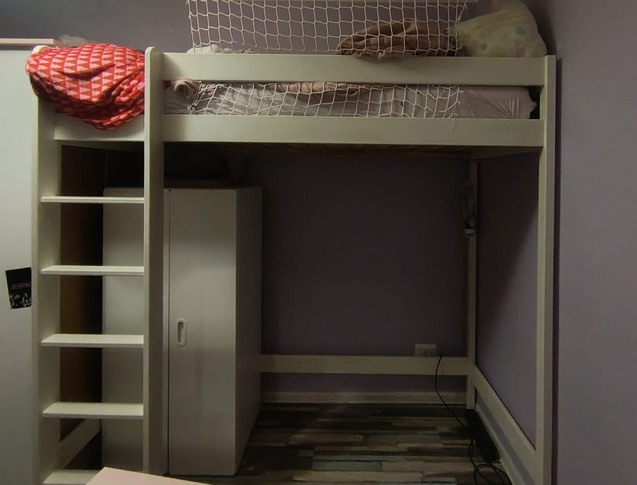 Łóżko dziecięce drewniane antresola 180x80