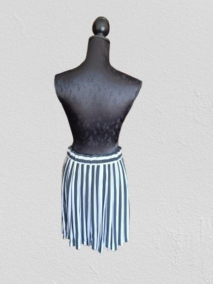 Saia as riscas pretas e brancas