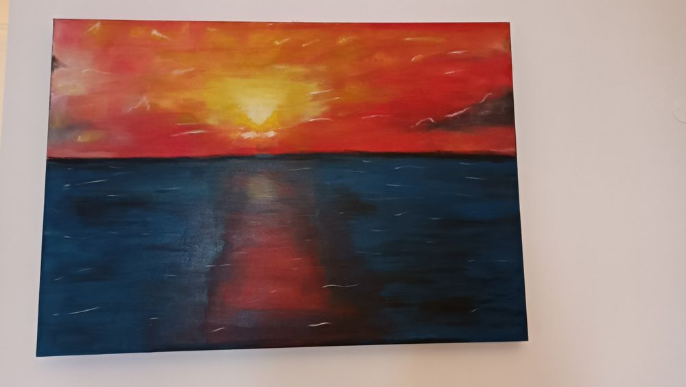 Pintura a óleo sobre tela feita a mão