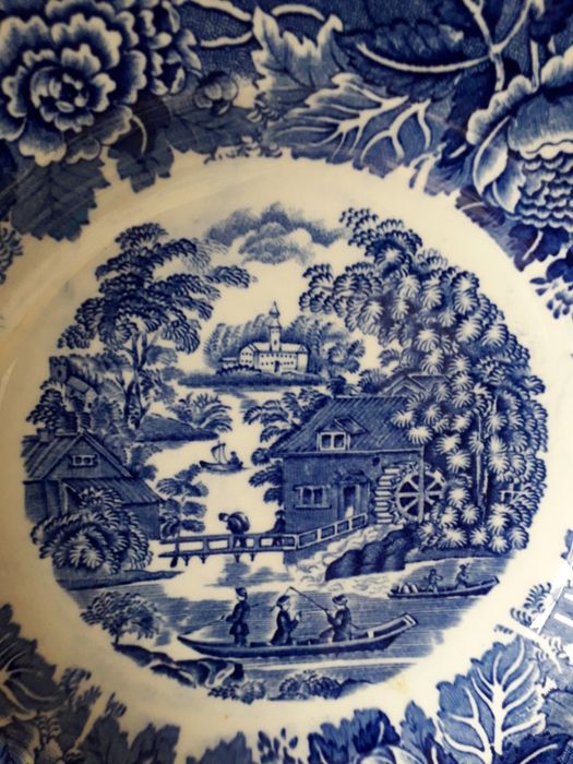 Talerze Arabia Finlandia retro vintage x2 niebieski