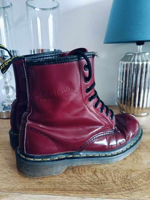 Botki dr Martens 39 bordo skórzane