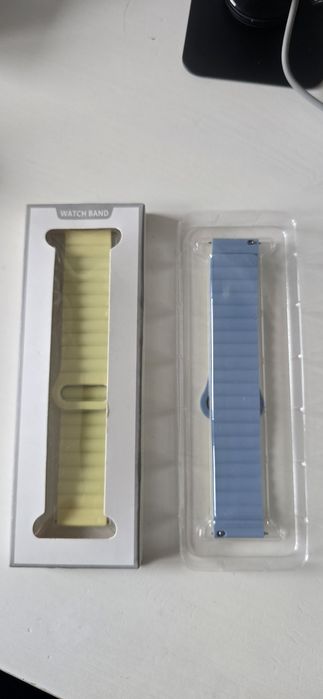 Pasek do zegarka  ŻÓŁTY-NIEBIESKI silikonowy uniwersalny 22mm