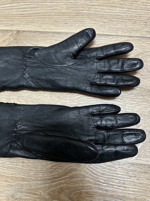 Рукавички жіночі шкіряні подовжені