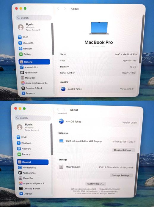 MacBook Pro 16 2021 Ідеал Стан M1 Pro 16Gb 512gb Акум 93% Без Дефектів