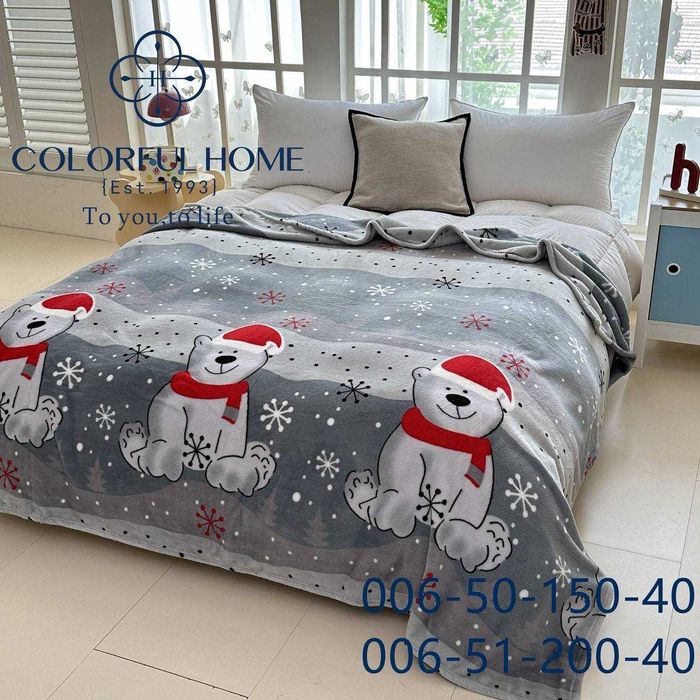 Новорічний плед флісовий 200х220 см