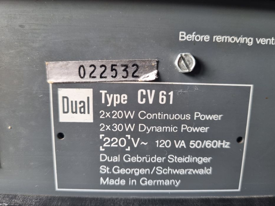 Dual CV 61 wzmacniacz stereo po przeglądzie Germany