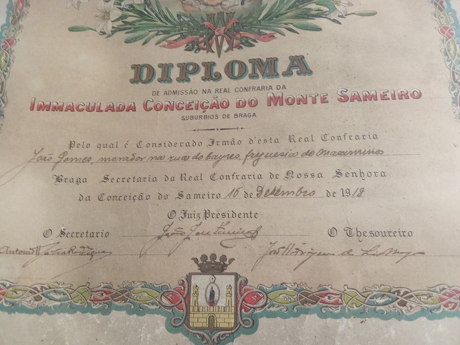 Diploma antigo real confraria