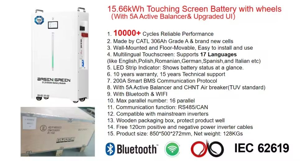 Bateria 15Kw Basengreen para Sistema Fotovoltaico