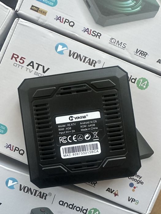 Смарт тв приставка Vontar R5 (4/32) Android14 Realtek1325