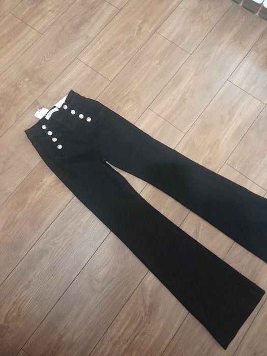 Spodnie flare czarne wysoki stan