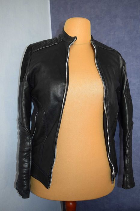 Jack& Jones Kurtka skórzana czarna w stylu motocyklowym_S