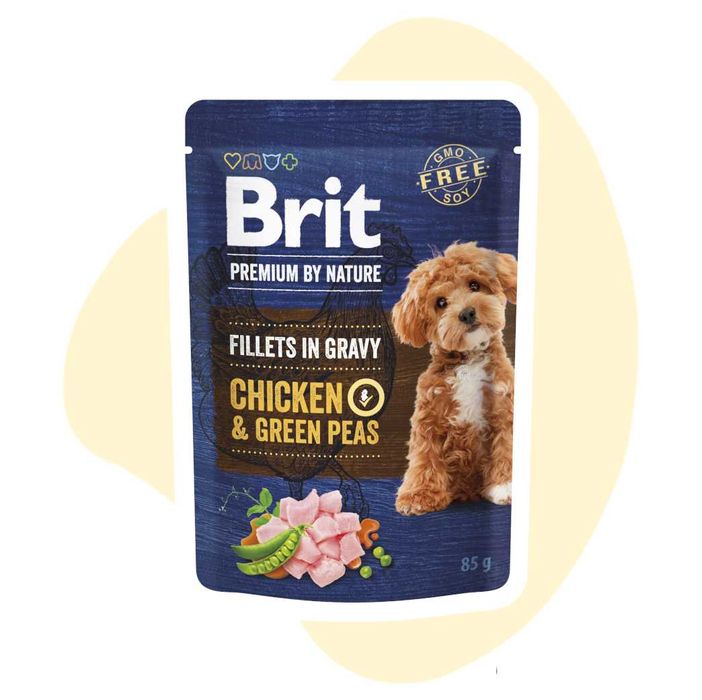 Brit Premium by Nature Fillets in Gravy Chicken&Green Peas 6x85g Kura