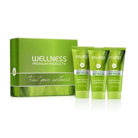 WELLNESS PREMIUM PRODUCTS mini zestaw (szampon 50ml, odżywka 50ml, maska 50ml)