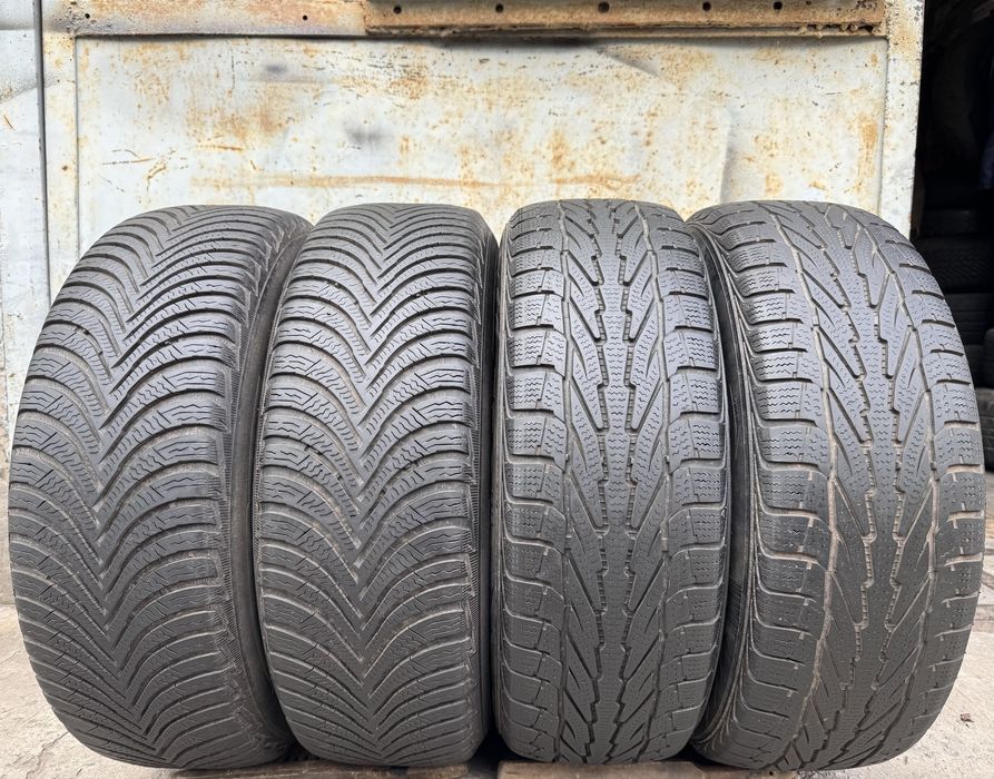 195/65 r15 Michelin Alpin 5 и Apollo Alnac Winter зима (6 мм.) 2020 год комплект