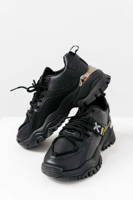 Czarne sneakersy damskie na grubej podeszwie r. 40